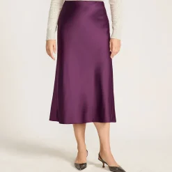 Satin-Midirock für Damen