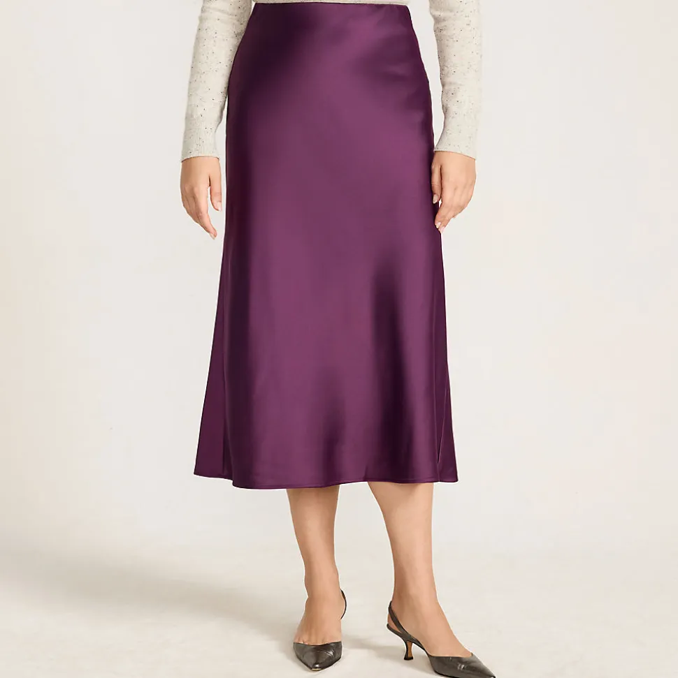 Satin-Midirock für Damen