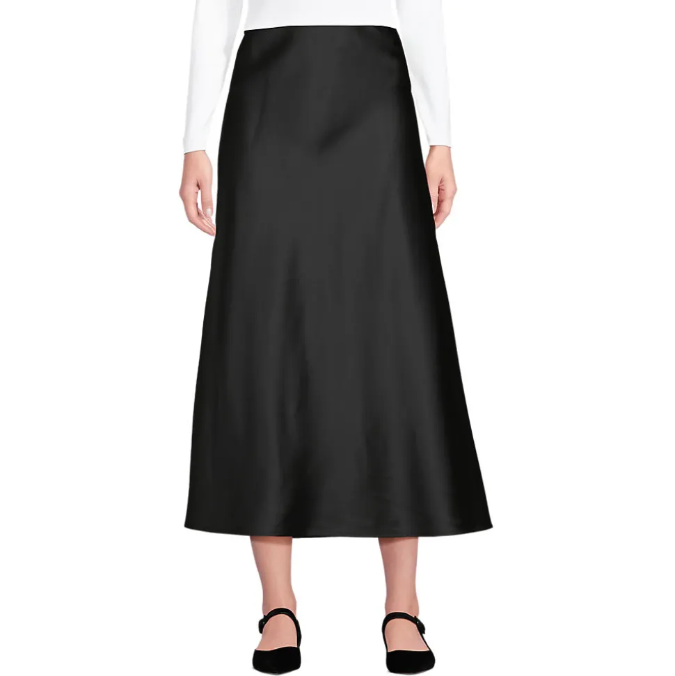 Satin-Midirock für Damen