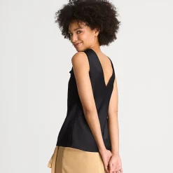 Satin-Top mit Wasserfallausschnitt für Damen