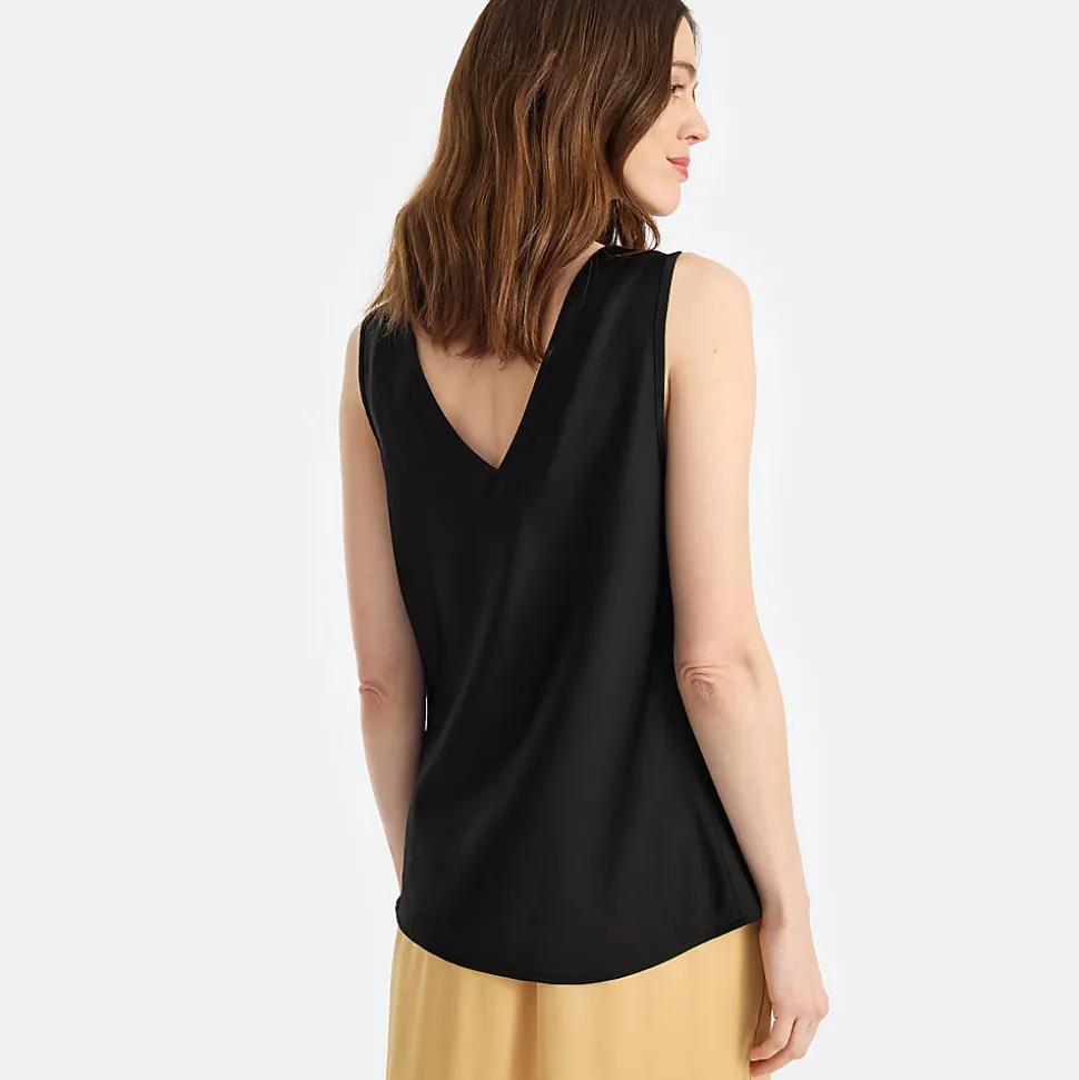 Satin-Top mit Wasserfallausschnitt für Damen