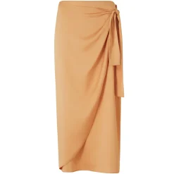 Satin-Wickelrock in Midi-Länge für Damen