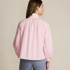 Schluppenbluse aus Baumwolle für Damen