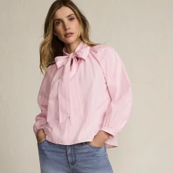 Schluppenbluse aus Baumwolle für Damen