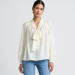 Schluppenbluse mit Ballonärmeln für Damen