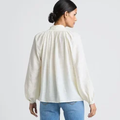 Schluppenbluse mit Ballonärmeln für Damen