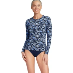 Schnelltrocknendes UPF 50 Sonnenschutz-Badeshirt für Damen