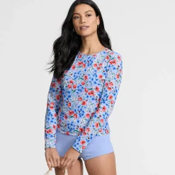 Schnelltrocknendes UPF 50 Sonnenschutz-Badeshirt für Damen