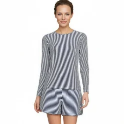 Schnelltrocknendes UPF 50 Sonnenschutz-Badeshirt für Damen