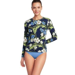 Schnelltrocknendes UPF 50 Sonnenschutz-Badeshirt für Damen