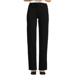 Schwarze Rail Straight Fit Jeans High Waist für Damen