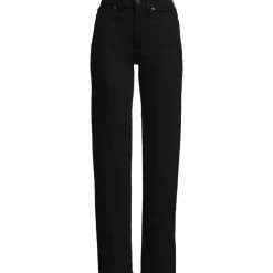 Schwarze Rail Straight Fit Jeans High Waist für Damen