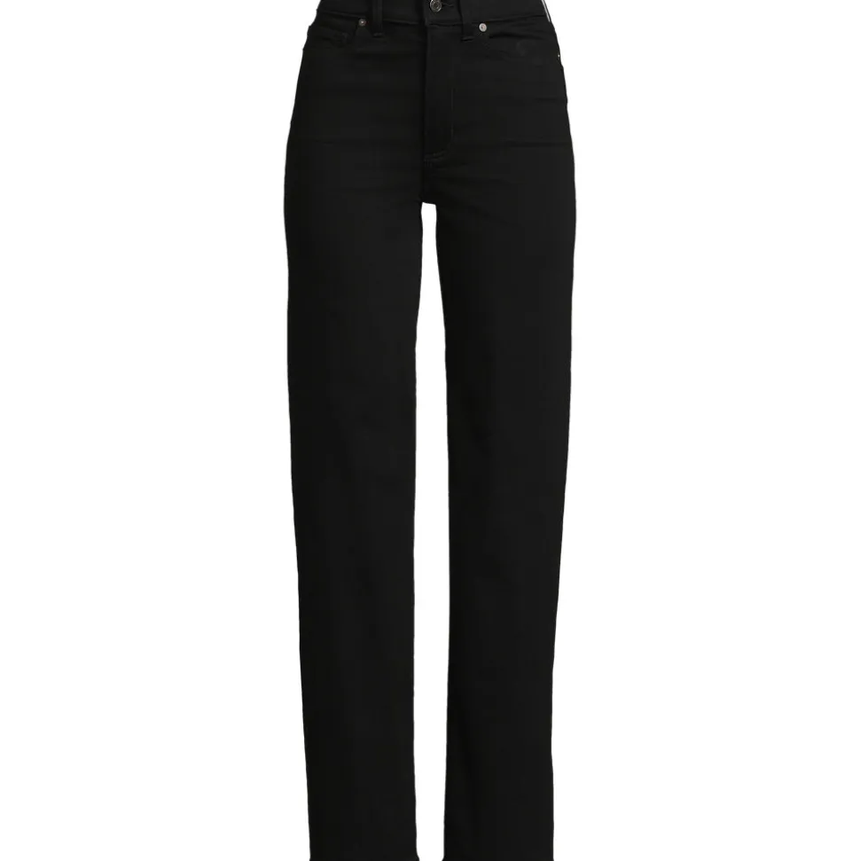 Schwarze Rail Straight Fit Jeans High Waist für Damen