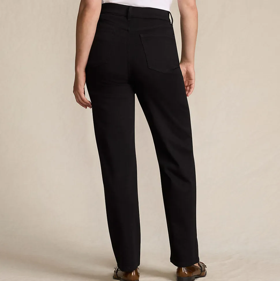 Schwarze Rail Straight Fit Jeans High Waist für Damen