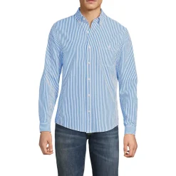 Seersucker-Hemd mit langen Ärmeln für Herren