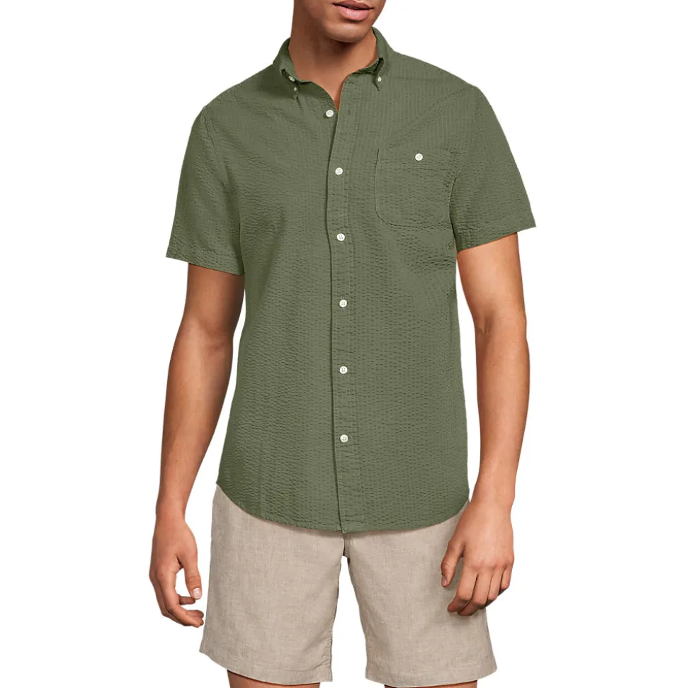 Seersucker-Kurzarmhemd für Herren, Classic Fit
