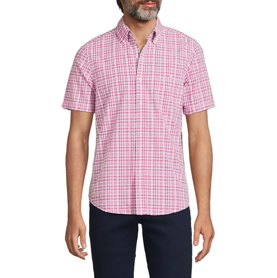 Seersucker-Kurzarmhemd für Herren, Classic Fit