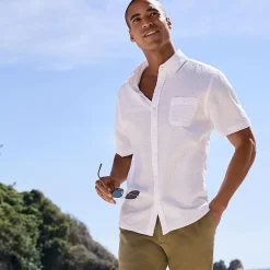 Seersucker-Kurzarmhemd für Herren, Classic Fit