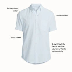 Seersucker-Kurzarmhemd für Herren, Classic Fit