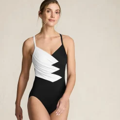 Shape-Badeanzug SLENDER mit Webdetail für Damen in D-Cup
