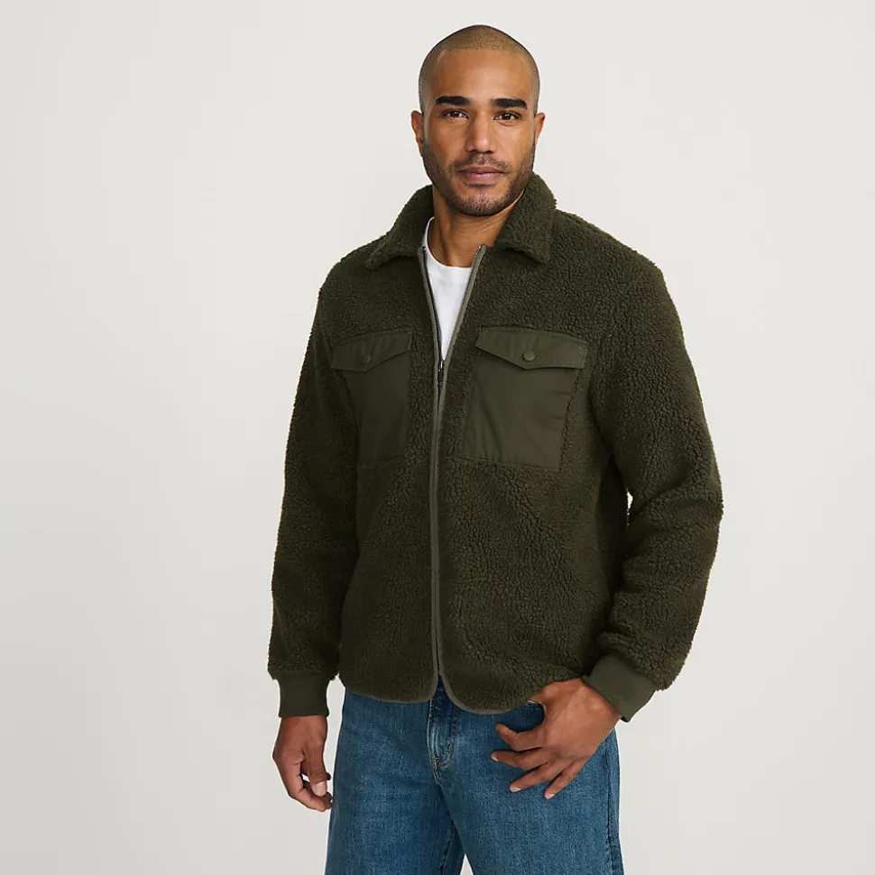 Sherpa-Fleece-Hemdjacke für Herren