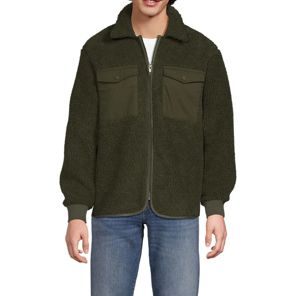 Sherpa-Fleece-Hemdjacke für Herren
