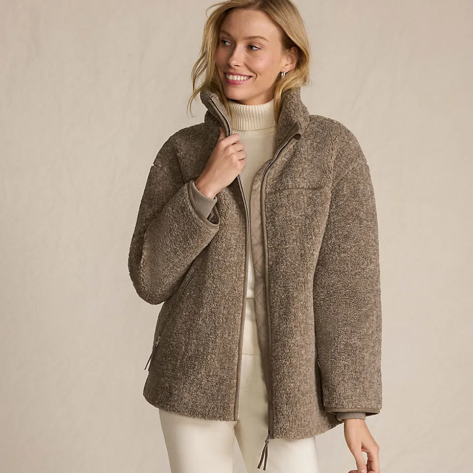 Sherpa-Fleecejacke für Damen