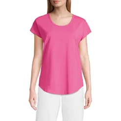 Shirt aus Baumwolle/Modal-Mix mit Ballettausschnitt für Damen