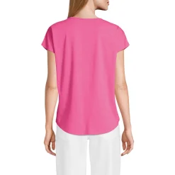 Shirt aus Baumwolle/Modal-Mix mit Ballettausschnitt für Damen