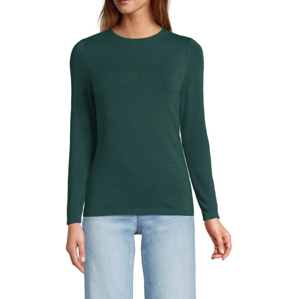 Shirt aus Baumwolle/Modal-Mix mit Rundausschnitt für Damen