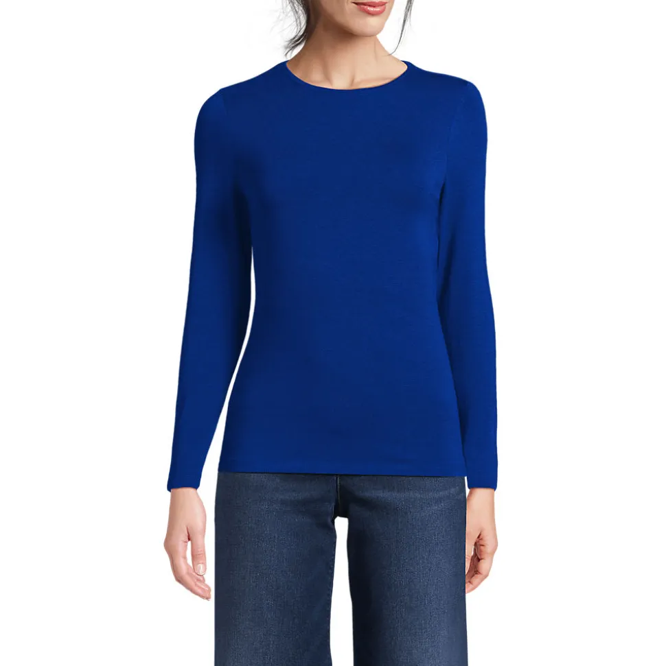 Shirt aus Baumwolle/Modal-Mix mit Rundausschnitt für Damen