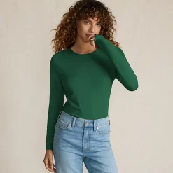 Shirt aus Baumwolle/Modal-Mix mit Rundausschnitt für Damen