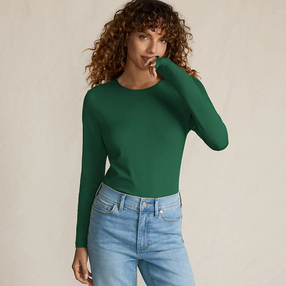 Shirt aus Baumwolle/Modal-Mix mit Rundausschnitt für Damen