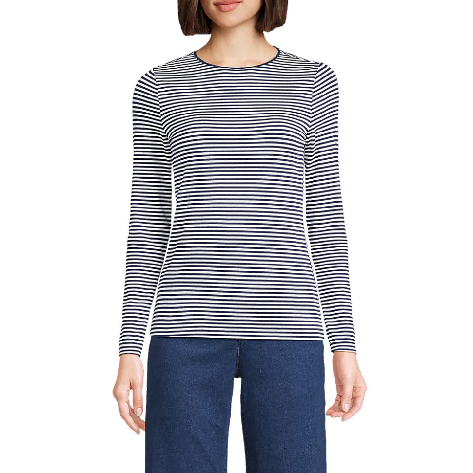 Shirt aus Baumwolle/Modal-Mix mit Rundausschnitt für Damen