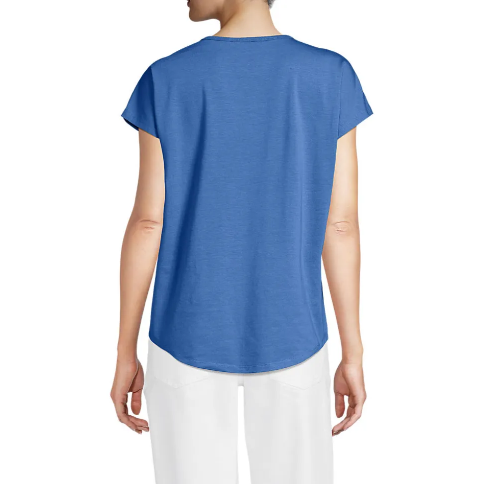 Shirt aus Baumwolle/Modal-Mix mit Ballettausschnitt für Damen