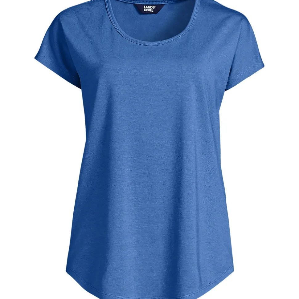 Shirt aus Baumwolle/Modal-Mix mit Ballettausschnitt für Damen