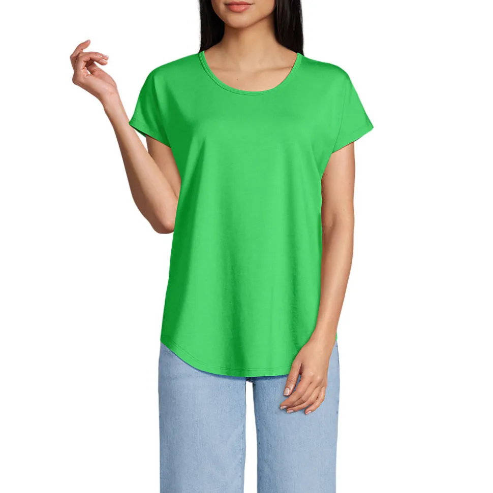 Shirt aus Baumwolle/Modal-Mix mit Ballettausschnitt für Damen
