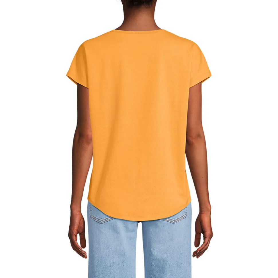 Shirt aus Baumwolle/Modal-Mix mit Ballettausschnitt für Damen
