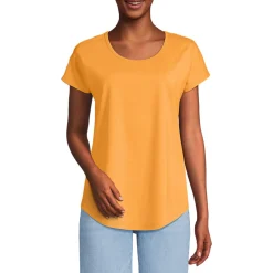 Shirt aus Baumwolle/Modal-Mix mit Ballettausschnitt für Damen