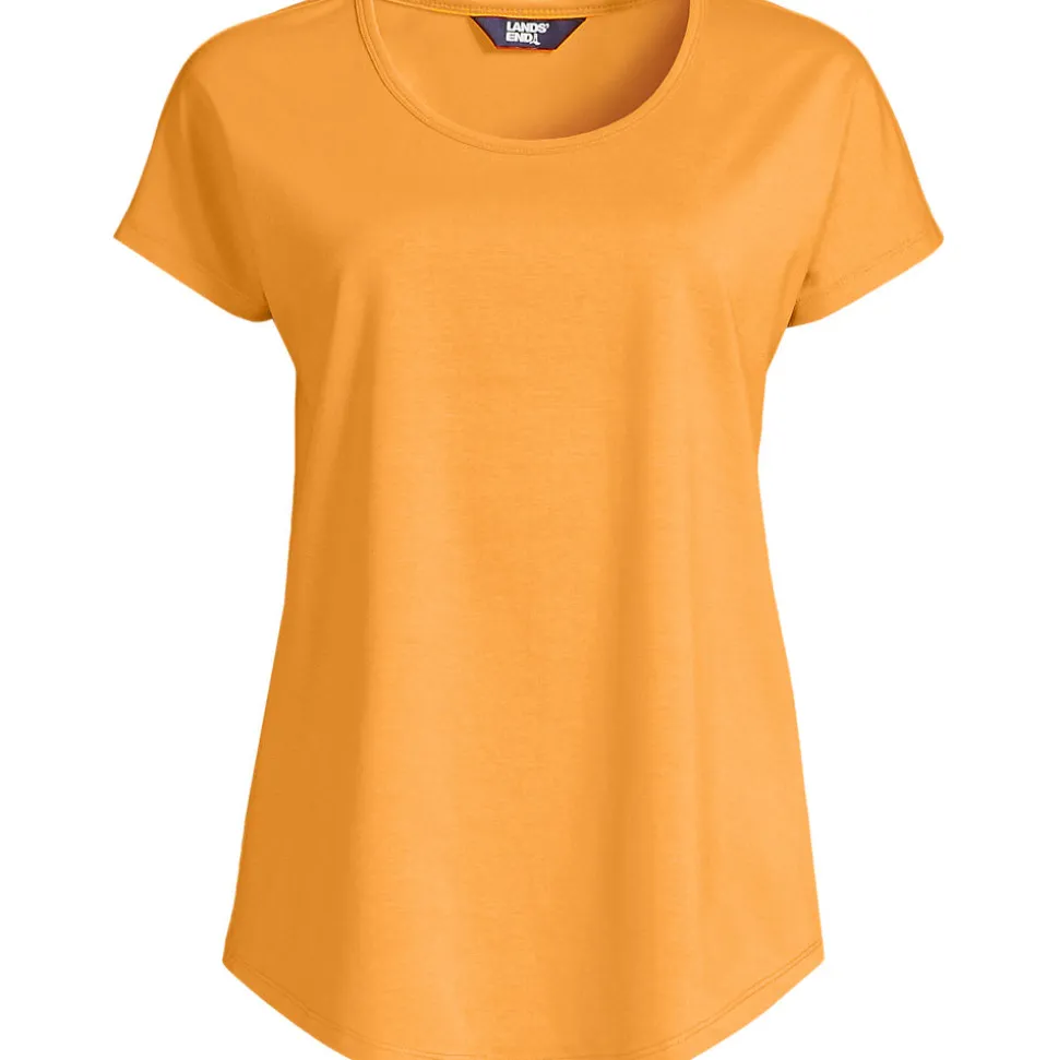 Shirt aus Baumwolle/Modal-Mix mit Ballettausschnitt für Damen