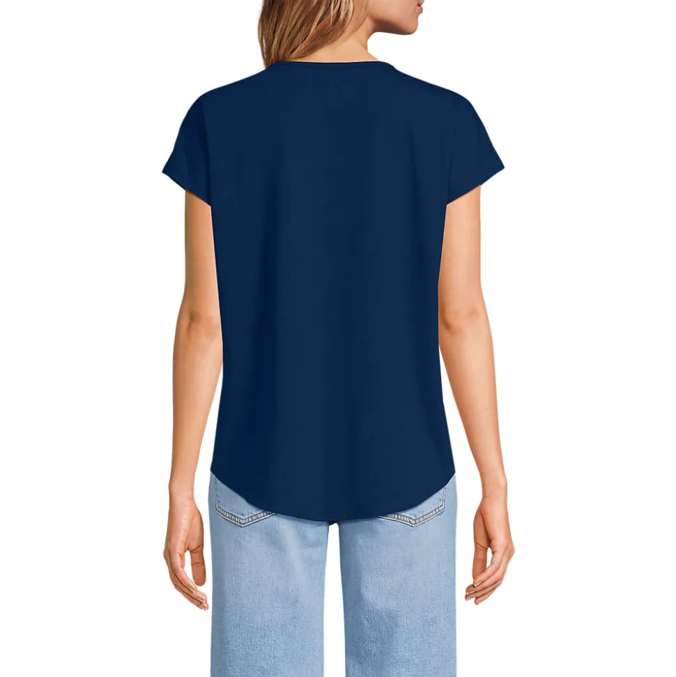 Shirt aus Baumwolle/Modal-Mix mit Ballettausschnitt für Damen