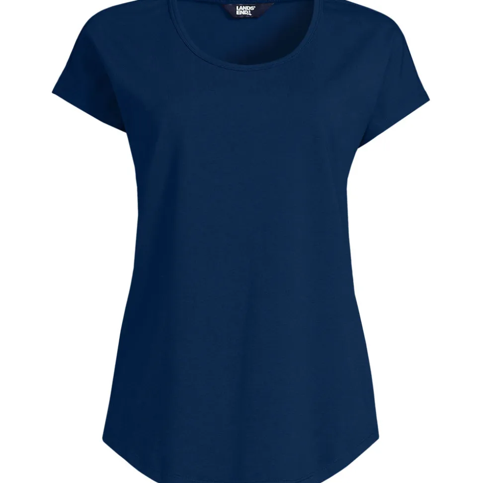 Shirt aus Baumwolle/Modal-Mix mit Ballettausschnitt für Damen