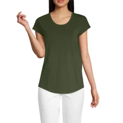 Shirt aus Baumwolle/Modal-Mix mit Ballett-Ausschnitt für Damen