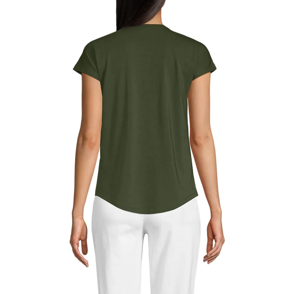 Shirt aus Baumwolle/Modal-Mix mit Ballett-Ausschnitt für Damen
