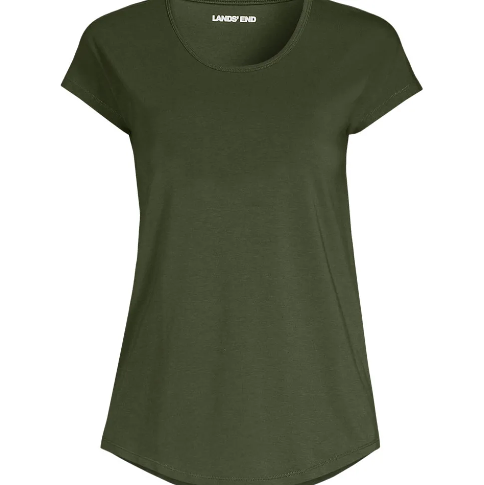 Shirt aus Baumwolle/Modal-Mix mit Ballett-Ausschnitt für Damen