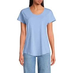 Shirt aus Baumwolle/Modal-Mix mit Ballett-Ausschnitt für Damen