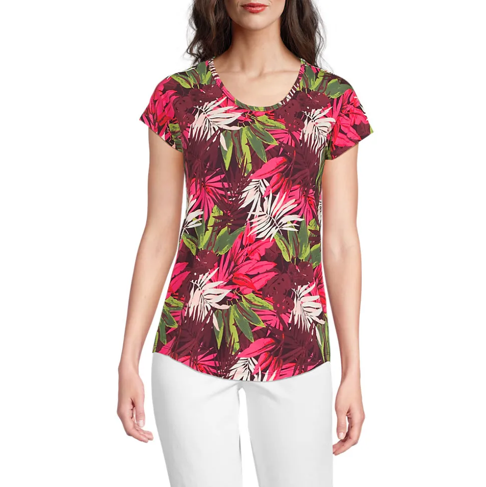Shirt aus Baumwolle/Modal-Mix mit Ballett-Ausschnitt für Damen