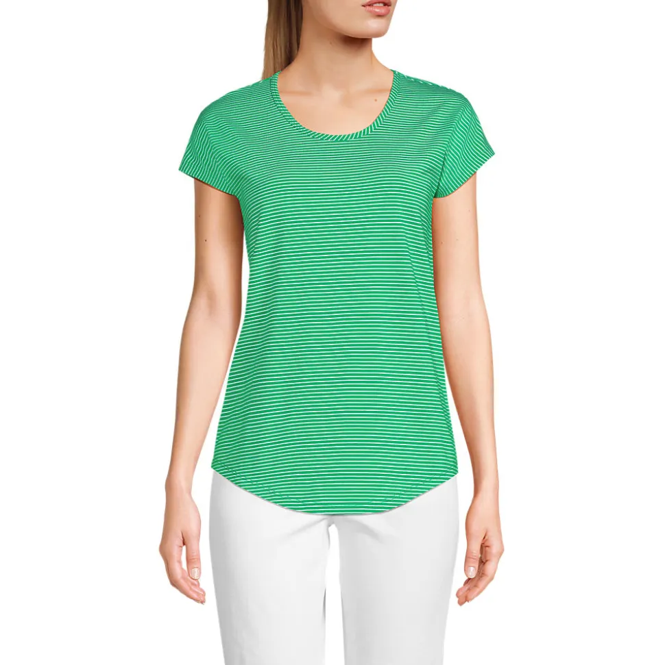 Shirt aus Baumwolle/Modal-Mix mit Ballett-Ausschnitt für Damen