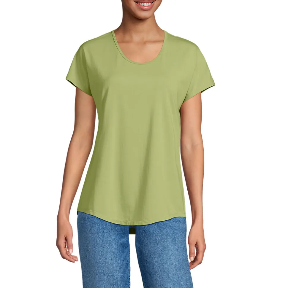 Shirt aus Baumwolle/Modal-Mix mit Ballett-Ausschnitt für Damen