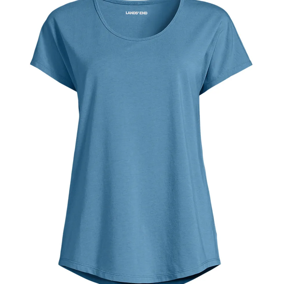 Shirt aus Baumwolle/Modal-Mix mit Ballett-Ausschnitt für Damen